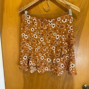 Chic Floral Paisley Mini Skirt